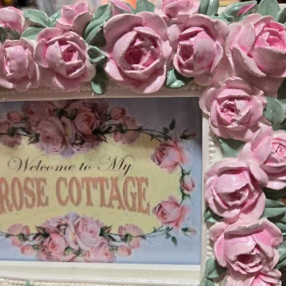 Pink Rose Picture Frame Cottagecore Romantic Wedding Gift Rose Gardener - Picture 9 of 10